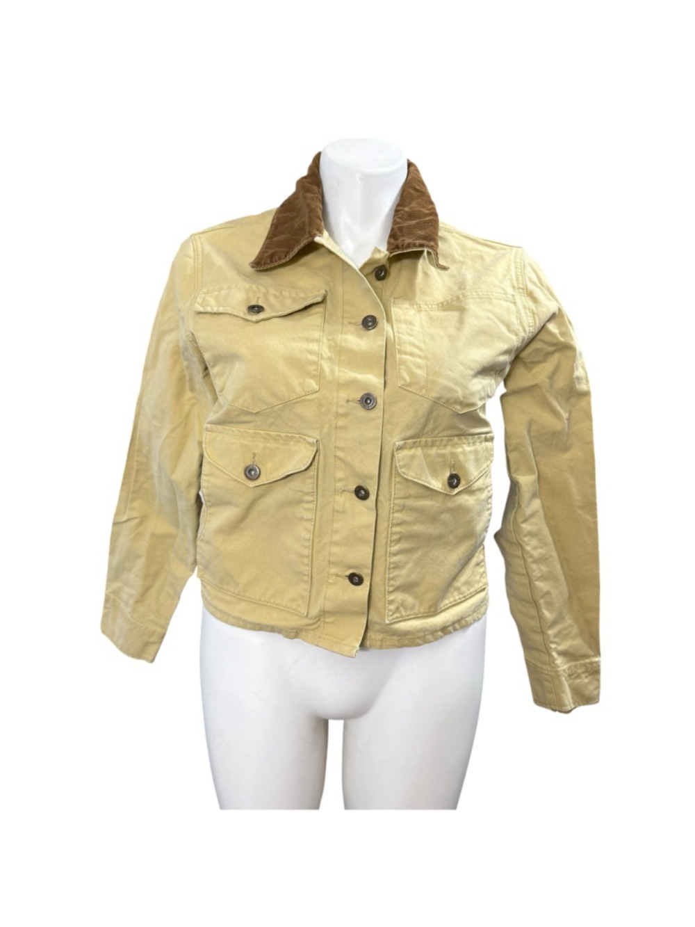 Schaefer Outfitter Women’s Tan Canvas Ranch Jacket Corduroy Collar Size L